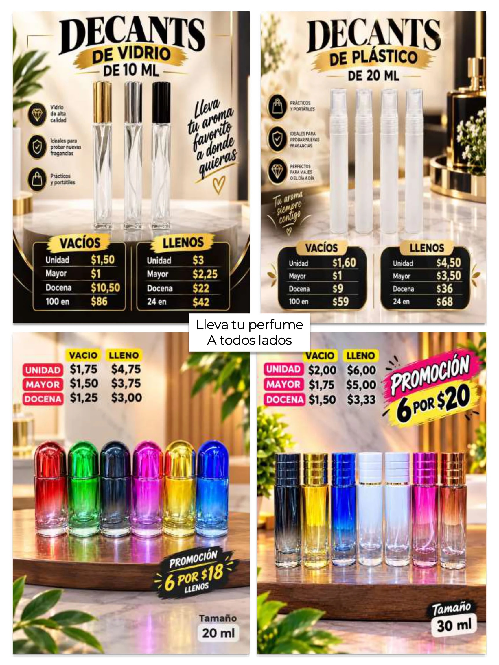 Decants de vidrio
